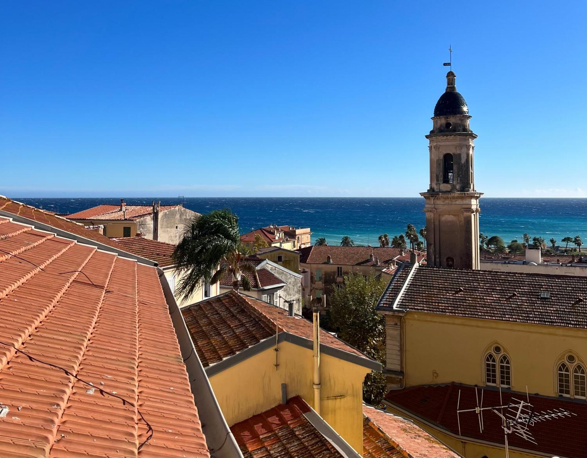 Palm Riviera Capucins - Vieille Ville De Menton - Vue Mer - Tout A Pieds Экстерьер фото